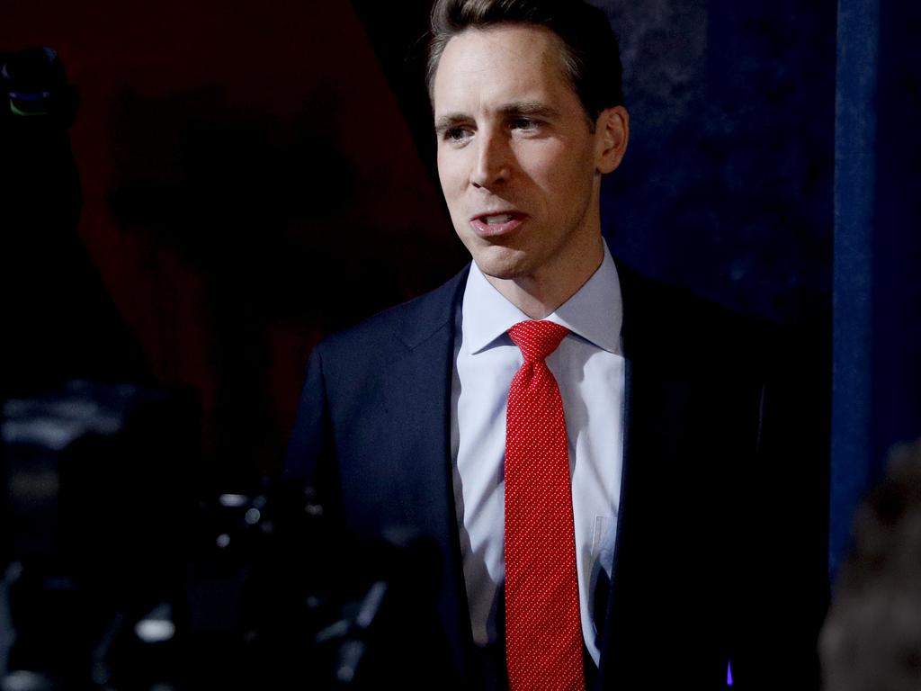 Her rival Josh Hawley is key to Mr Trump’s hopes for the midterm elections. Picture: AP Photo/Charlie Riedel