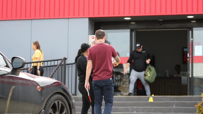 Police remained at the gym on Monday afternoon. Picture: NCA Newswire / Gaye Gerard