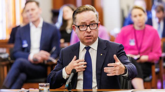 Outgoing Qantas boss Alan Joyce has faced intense questioning over the airline’s recent performance. Picture NCA NewsWire / Aaron Francis