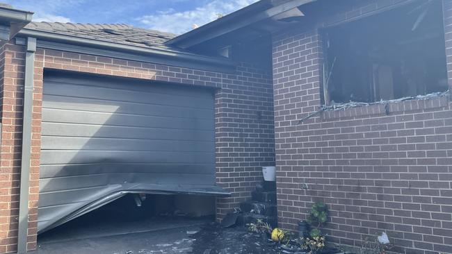 The damaged Ferntree Gully unit after a fire tore through it. Picture: Kiel Egging