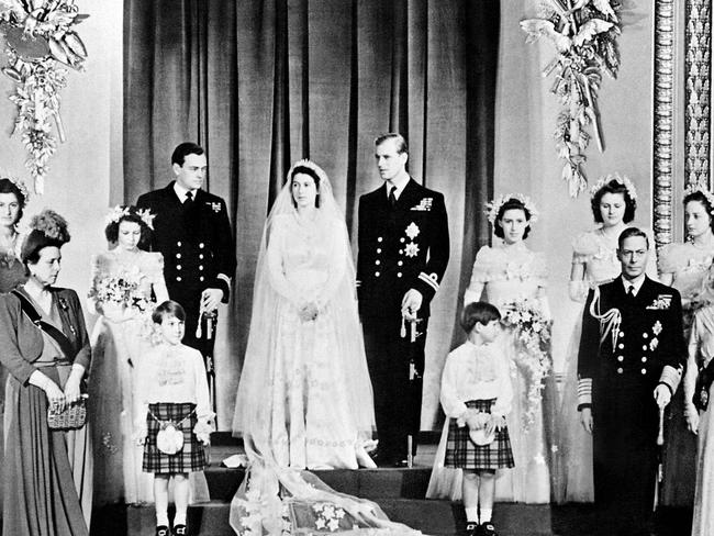 The couple on their wedding day on November 20, 1947. Picture: AFP