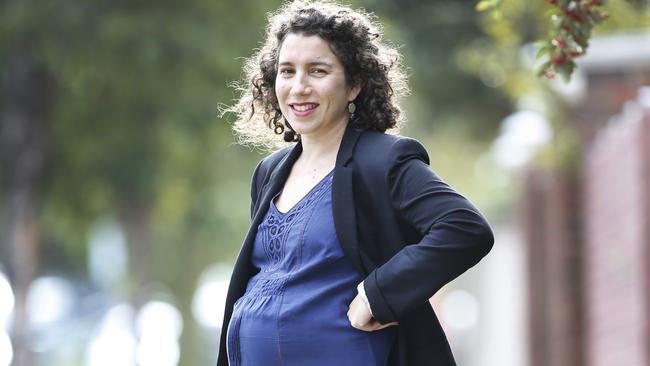 Dr Rebecca Goldstein, who is now eight months pregnant, found that more than half of women are putting on dangerous amounts of weight in pregnancy. Picture: David Caird