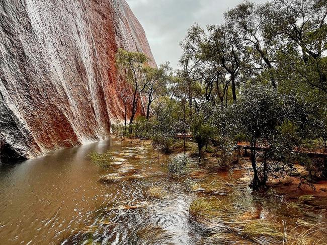 More than 22mm of rain has brought Kaṉtju Gorge to life. Picture: Parks Australia/Ranger Meegan