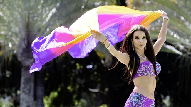 Marnie Hampton from Queensland Belly Dance Academy/Sahara Dance Company poses for a photograph to promote the Moreton Bay Multicultural Fiesta, Friday, August 10, 2018 (AAP Image/Richard Walker)