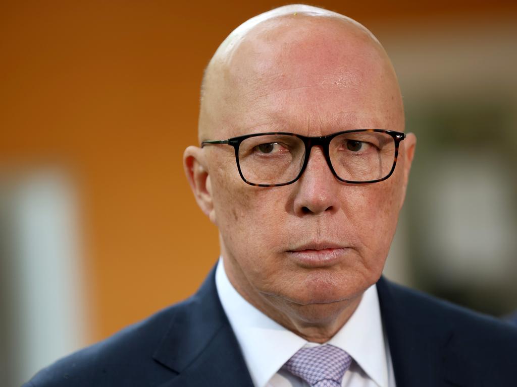 Figures within the opposition are urging Peter Dutton to take a leaf from Donald Trump’s book. Picture: NewsWire / Damian Shaw