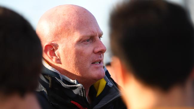 Dean Wallis coaching Essendon Doutta Stars in 2018. Picture: AAP Image/James Ross