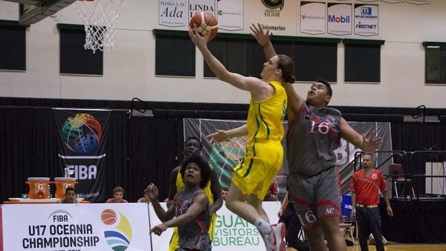 Mackay's Aiden Krause playing for Australia at the Oceania Championships in Guam in 2017.