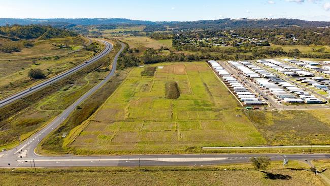 Aerial views of the land that will become Aliria Cotswold Hills outside Toowoomba.