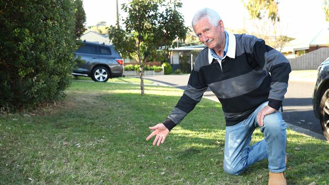 Brian Golland is annoyed with council's footpath project. Picture: Alison Wynd