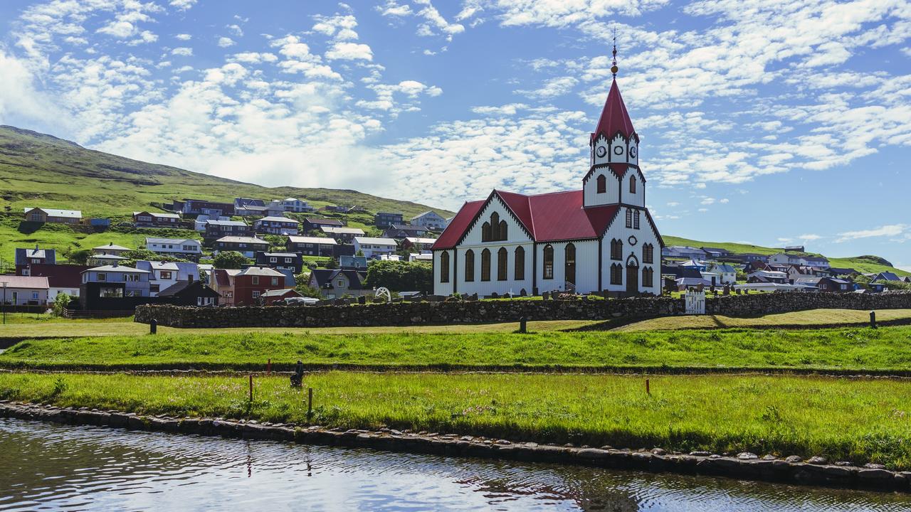 The village of Sandavagur on Vagar in the Faroe Islands.