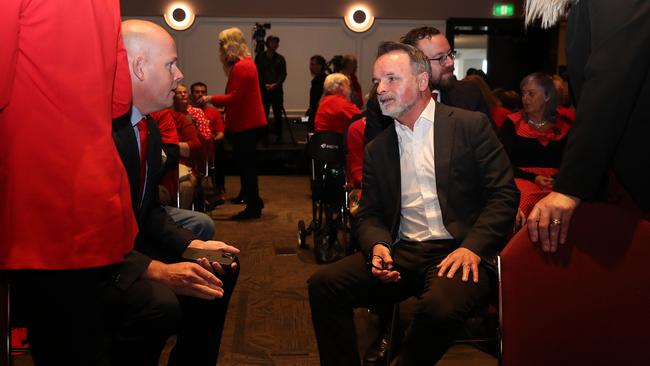 Shane Broad and David O’Byrne at the Labor election campaign launch. Picture: Nikki Davis-Jones