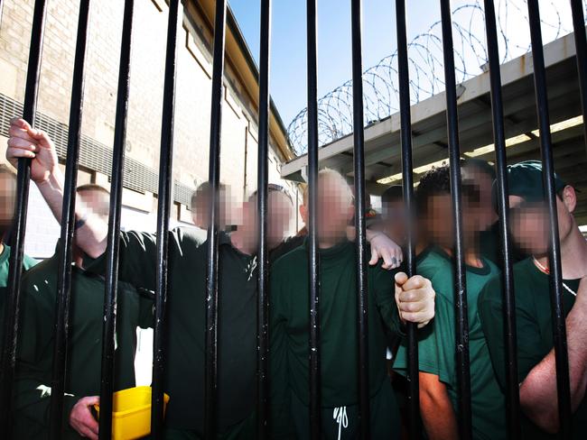 Prisoners in the yard at Long Bay Correctional Complex at Malabar.