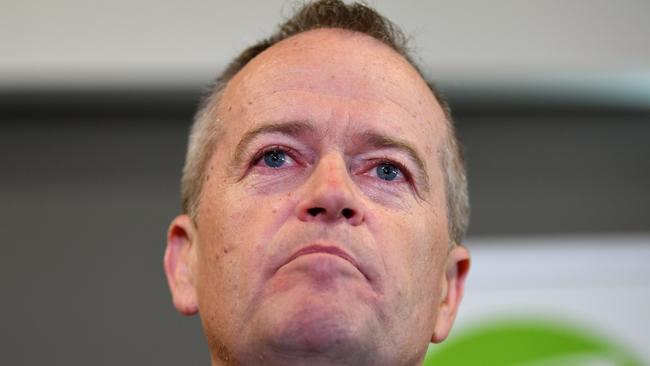 Labor’s Bill Shorten broke down at a press conference speaking about his mum. Picture: AAP Image/Lukas Coch