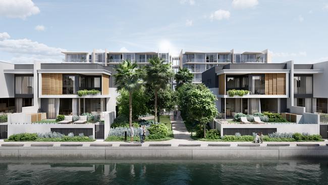 Artist impression of the Harbour Shores development at Biggera Waters on the Gold Coast by Lewis Land Group. Picture: Supplied