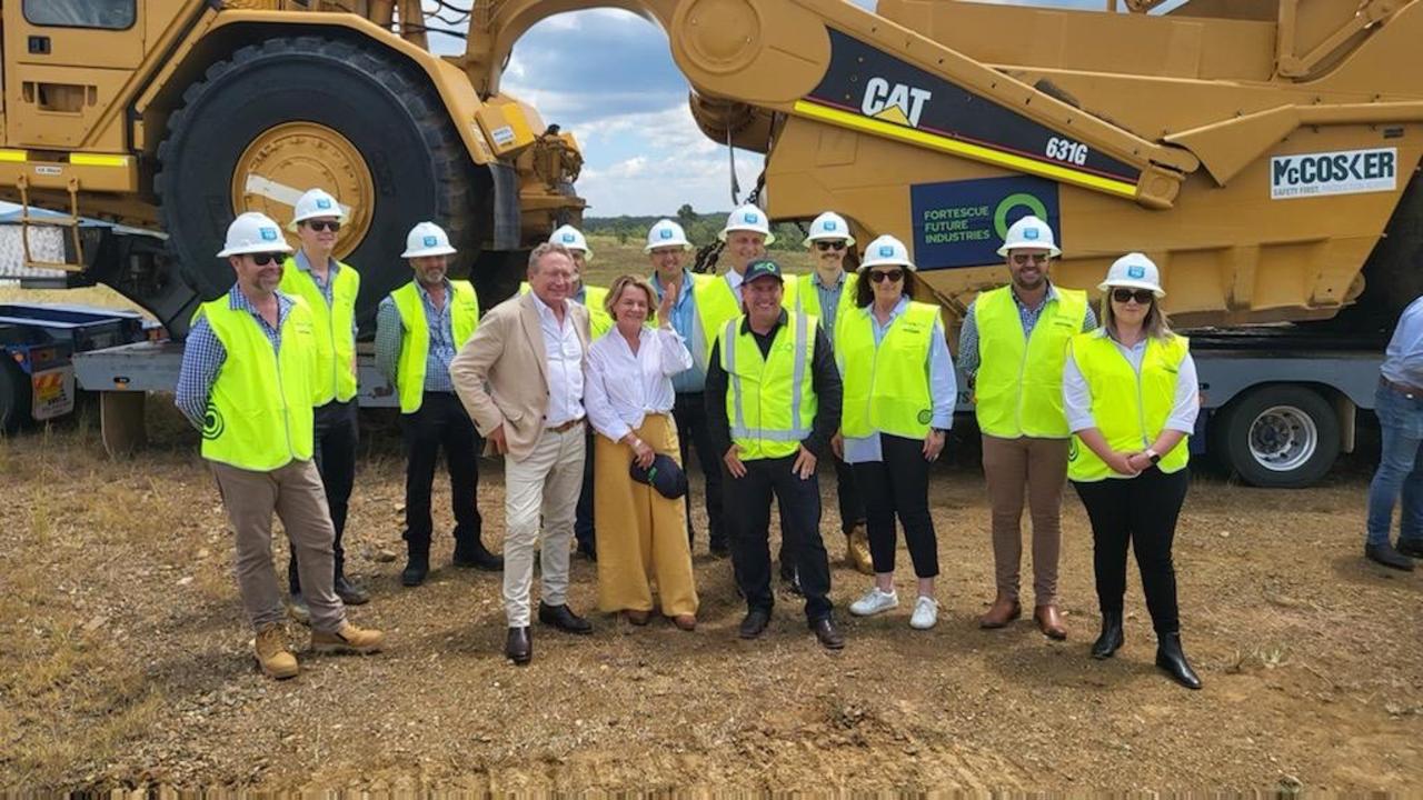 Andrew Forrest attends the sod turning at the Gladstone site in 2022.