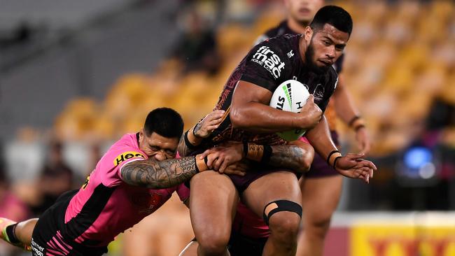 Payne Haas tried hard for the Broncos. Picture: Getty Images