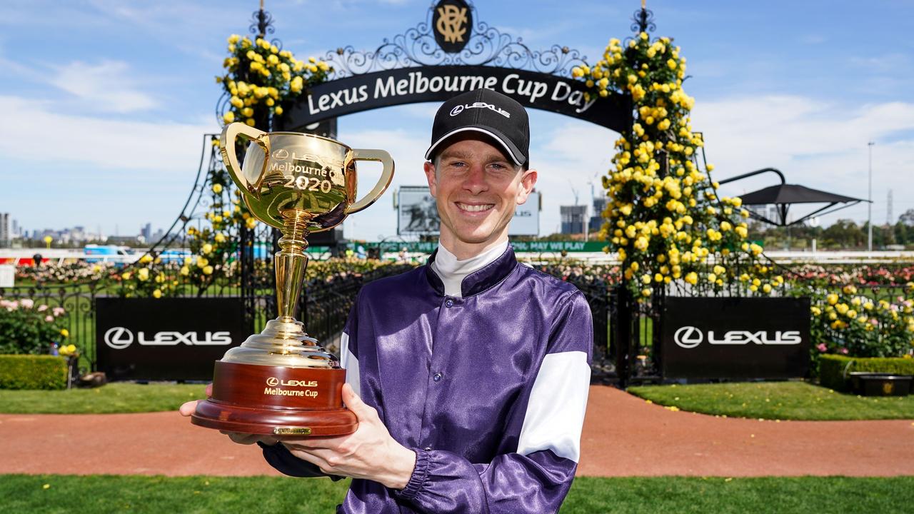 Jye McNeil saluted on Twilight Payment last year. (Photo by Scott Barbour/Racing Photos/AFP)