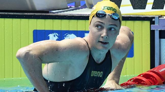 Australia's Cate Campbell after winning her semi-final of the women's 50m freestyle event in Gwangju on Saturday. Picture: Ed Jones/AFP