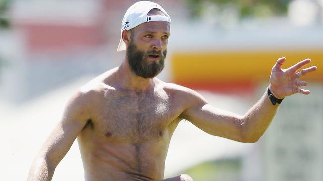 A leaner Max Gawn during pre-season training. Picture: Getty Images