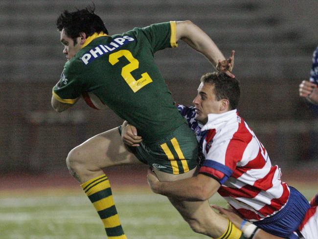 Luke Rooney:    International Rugby Leaue, Australian Kangaroos v USA Tommahawks at Franklin Field, Philadelphia, Tuesday November 30th 2004. Digital image by Colin Whelan ? Action Photographics