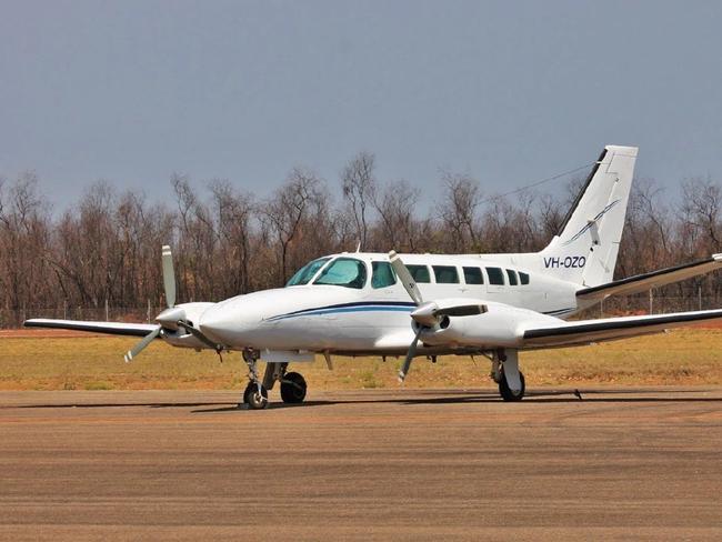 Picture of the Aerohire Pty Ltd Cessna 404 Titan that crashed while attending to land at the Lockhart River Airport, the pilot and four passengers were killed. Picture Supplied
