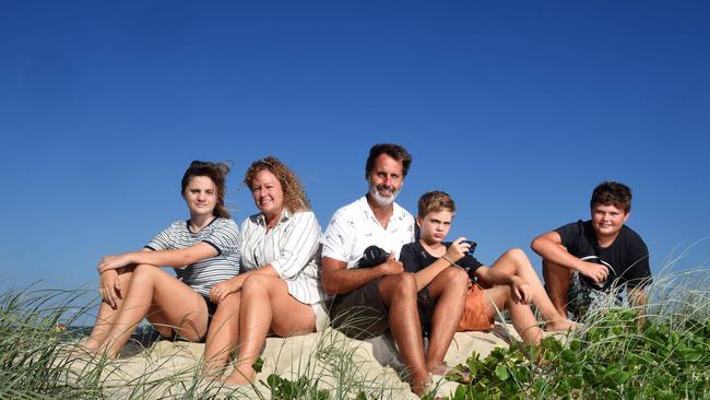 Sean Scott and his family. Wife Fiona, Katie, 13, Reef, 11 and Sam, 8. Picture: John Gass