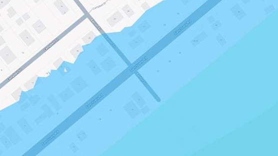 The flood overlay imposed on parts of Loch Sport.