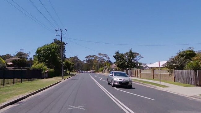 Police allege the three men attacked the kangaroo on Main St, Merimbula.