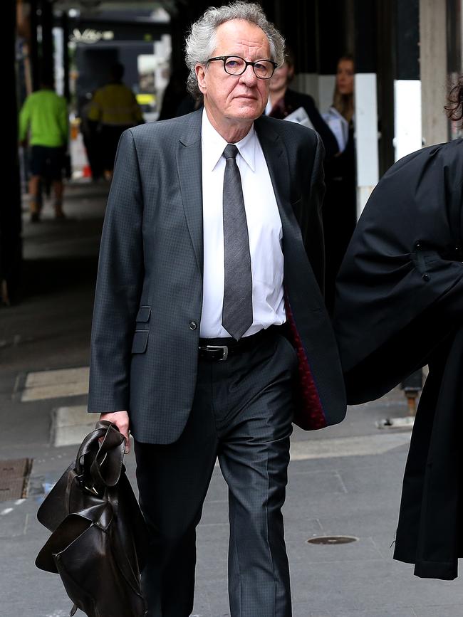 AActor Geoffrey Rush, who is suing The Daily Telegraph for defamation. Picture: Toby Zerna