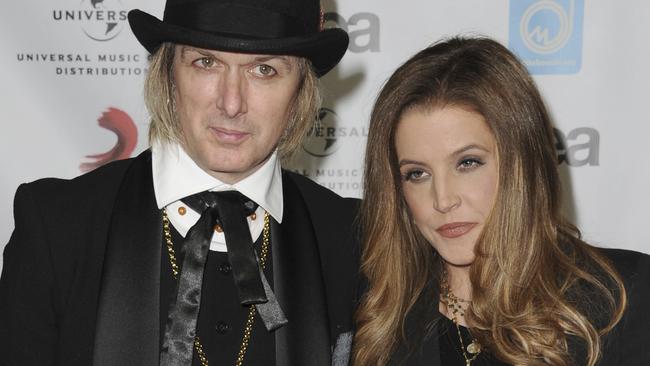 Lisa Marie Presley and her former husband, Michael Lockwood, in 2012. Picture: AP Photo/Katy Winn