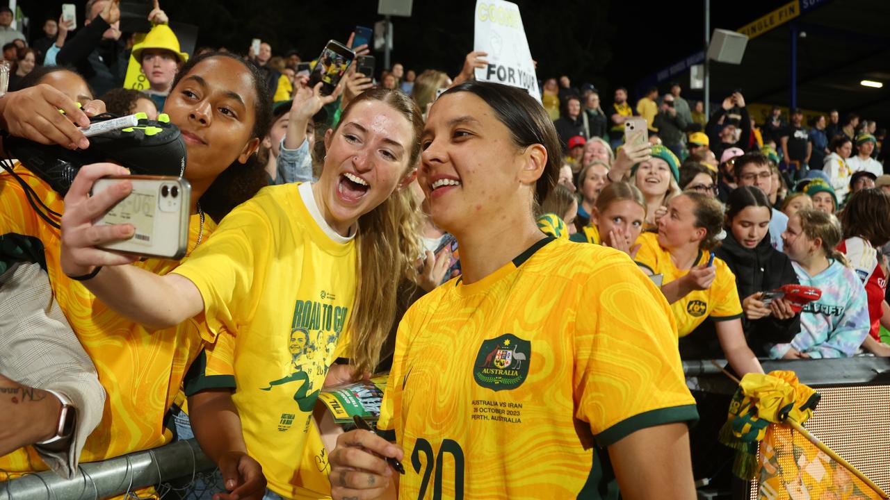 Sam Kerr is idolised by many young Matildas fans (Photo by James Worsfold/Getty Images)