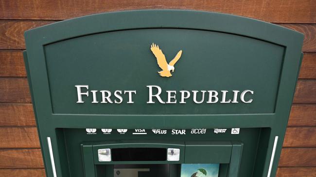 Shares of First Republic Bank slumped this week, a sign of lingering worries over the banking sector despite extraordinary protective measures by US authorities and private banks. Picture: Patrick T. Fallon / AFP