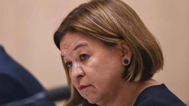 ABC Managing Director Michelle Guthrie speaks during Senate Estimates at Parliament House in Canberra yesterday.