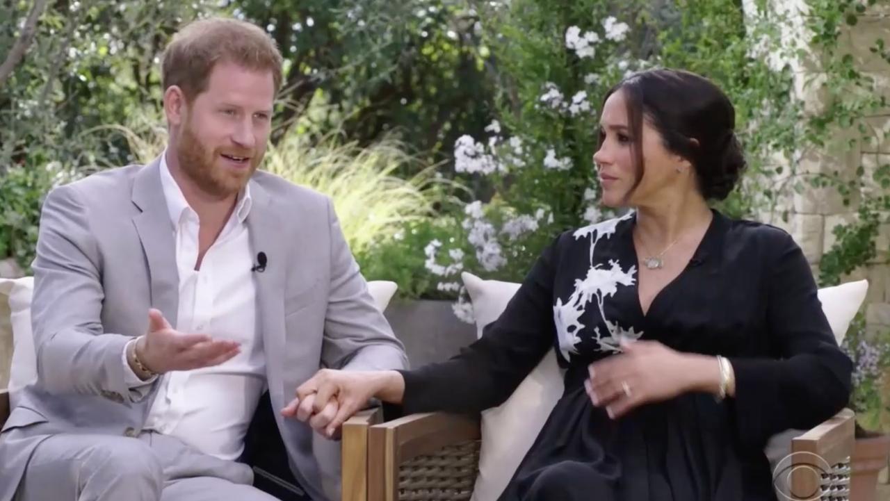 On Oprah, Harry and Meghan implied their commercial endeavours were born out of necessity. Picture: CBS