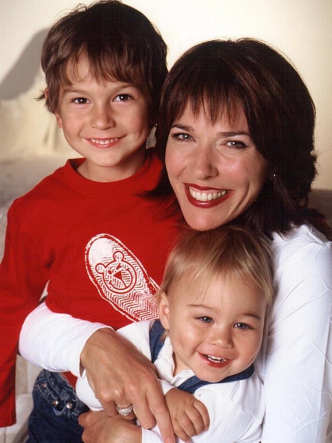 Jennifer Keyte with her sons James and Alexander when they were little.