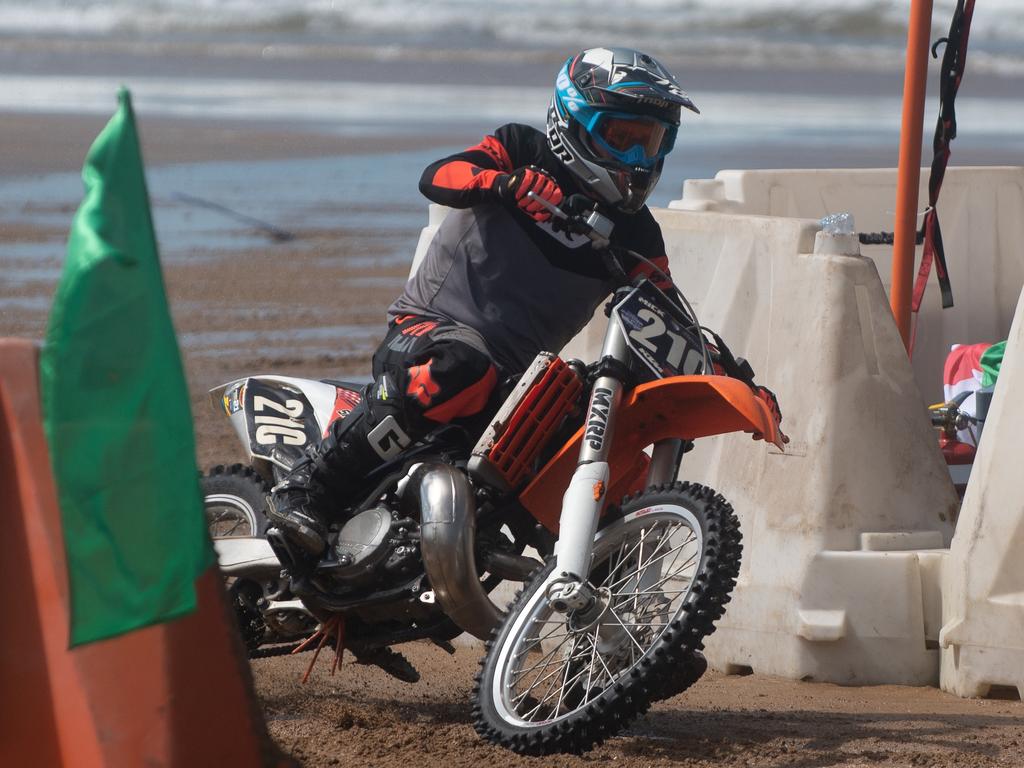 Mick Carew at Motorcycle Beach Races at Grasstree Beach Sunday 27 August 2023 Picture: Michaela Harlow