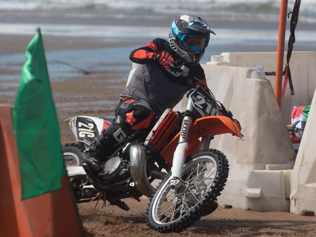 Mick Carew at Motorcycle Beach Races at Grasstree Beach Sunday 27 August 2023 Picture: Michaela Harlow