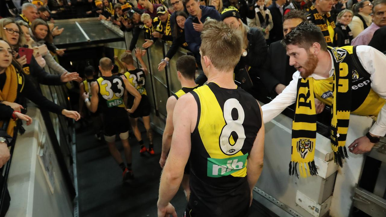 Jack Riewoldt leaves the MCG after Richmond's preliminary final loss. Picture: Alex Coppel