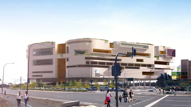 A previously released artist impression showing location of new Women's and Children's Hospital.