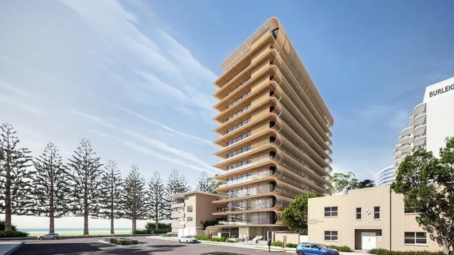 An artist’s impression of a proposed tower planned for First Ave, Burleigh Heads, by Velocity Property. Picture: Supplied