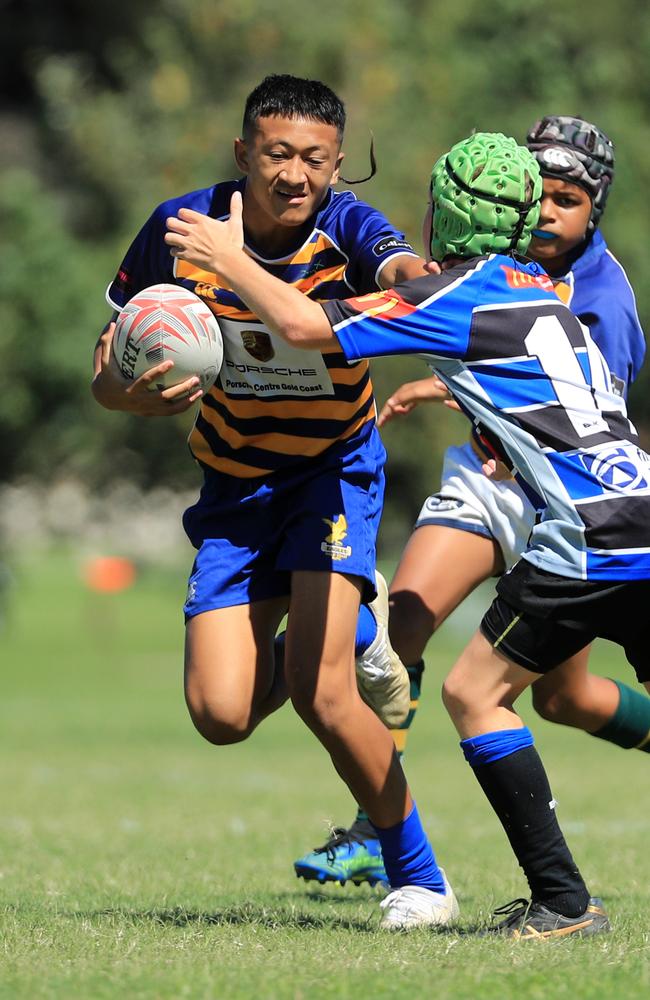 SURFERS PARADISE RUGBY, GOLD COAST , AUSTRALIA - April 10, 2021: Far North Coast U13s v USQ Saints U13s - Day Two of King of the Country rugby tournament.Played at Surfers Paradise Eagles Rugby Ground at Southport. Picture: Scott Powick Newscorp