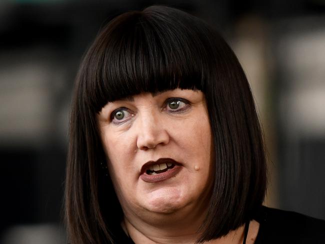 Rugby Australia Chief Executive Raelene Castle speaks to the media during a press conference at Rugby AU headquarters in Sydney, Thursday, December 5, 2019. (AAP Image/Bianca De Marchi) NO ARCHIVING