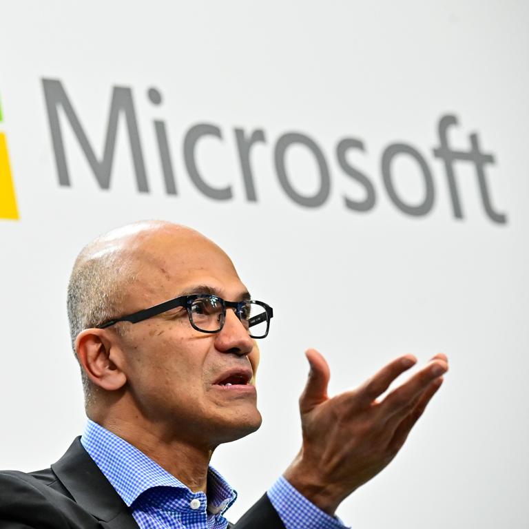 Microsoft CEO Satya Nadella is coincidentally in Australia today. Picture: Tobias Schwarz / AFP