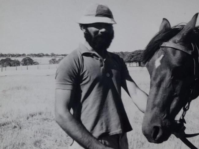 Pat Dodson on the Gartlan family farm at Chetwynd in 1979. Picture: Supplied