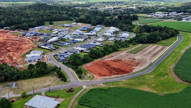 A drone shot taken on Friday, March 15 of an area slated for stage 5A and 5B of the Kroydmans Rocky Creek development Picture: Brendan Radke