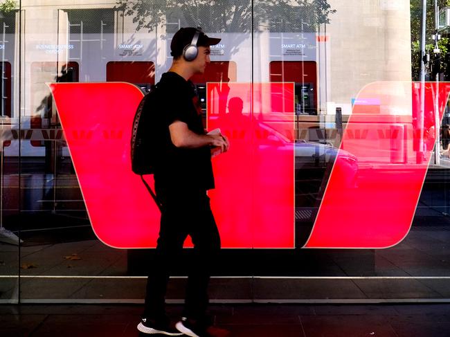 MELBOURNE , AUSTRALIA - NewsWire Photos  MARCH 14:  Generic photo of people walking past Westpac Bank sign in Melbourne. Picture: NCA NewsWire/ Luis Ascui