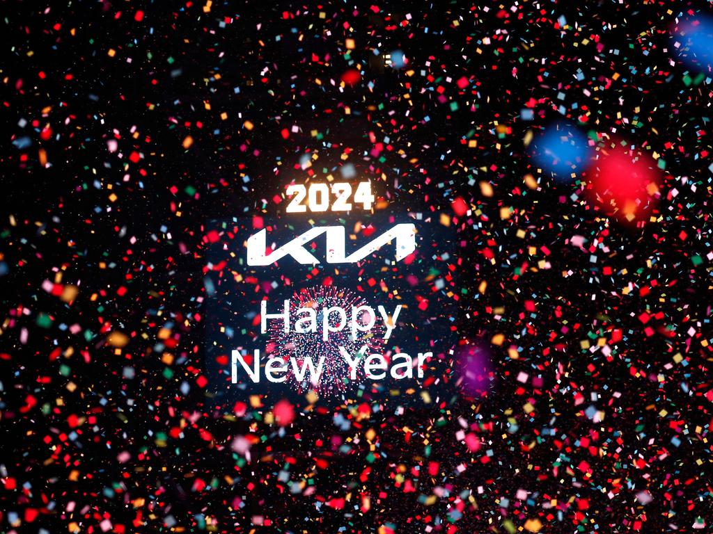 Confetti falls as the ball drops over Times Square. Picture: John LAMPARSKI / AFP