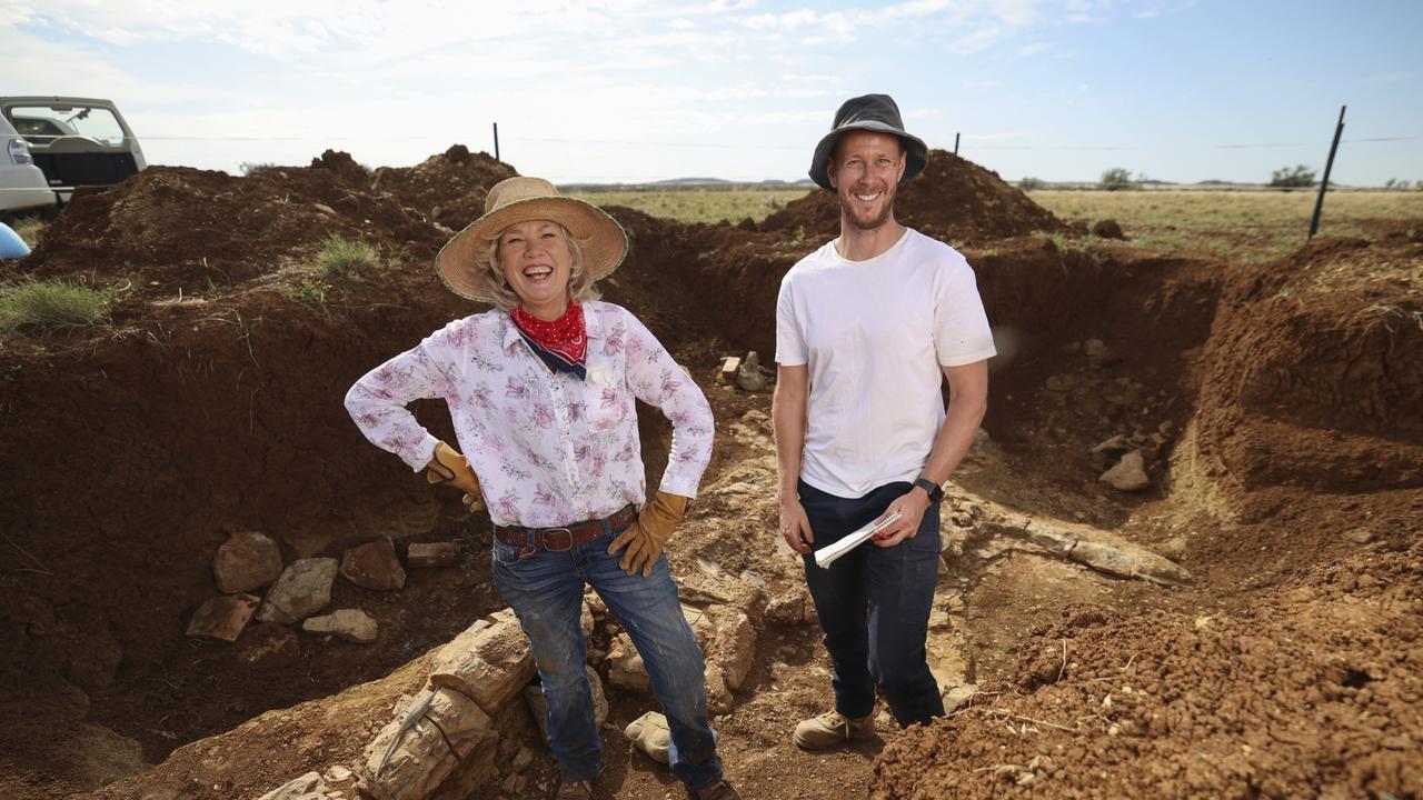 Land owner and ‘Rock Chick’ Cassandra with Dr Espen Knutsen, Photo – Peter Wallis