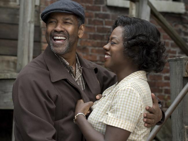 Denzel Washington, left, and Viola Davis in a scene from Fences. Picture: David Lee/Paramount Pictures via AP