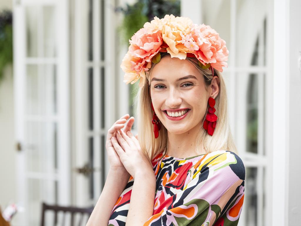 Kiana Low for Kaye Foley Model Agency at the Hope Horizons Melbourne Cup charity lunch hosted by Rotary Club of Toowoomba City at Burke and Wills Hotel, Tuesday, November 5, 2024. Picture: Kevin Farmer